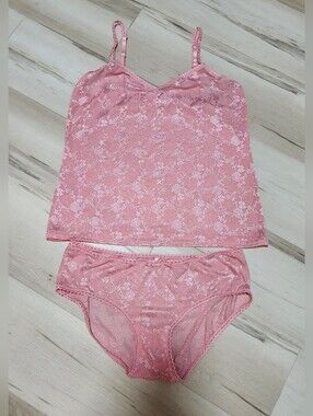Sentiments Pink Lace Cami & Brief Set - Women Intimates